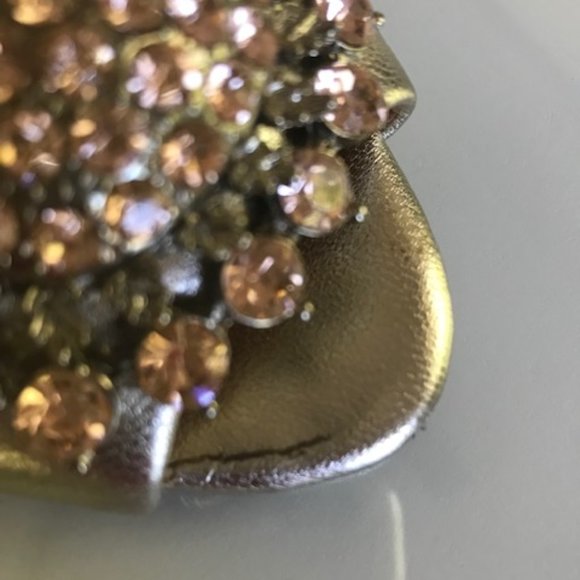 BADGLEY MISCHKA GOLD AND PINK CRYSTAL PEEP TOE PUMP - Picture 13 of 13